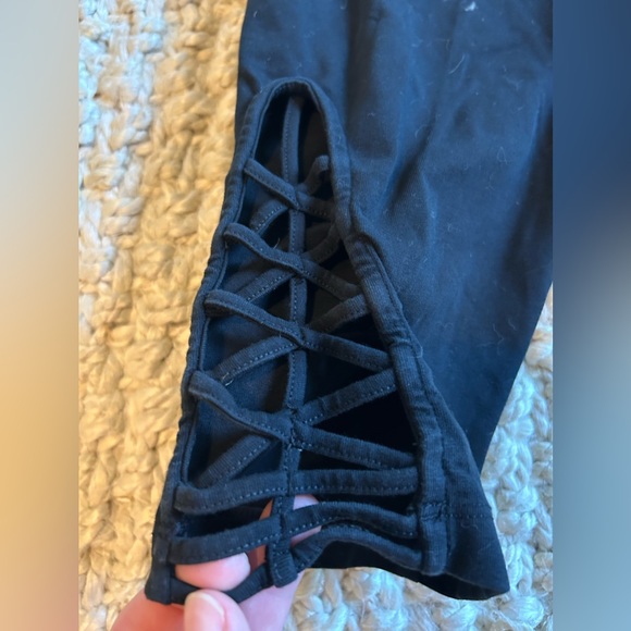 SOFT SURROUNDINGS black sweatpants leggings cotton ankle crop capri joggers 2X - Picture 2 of 8